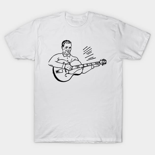 parlor guitar man T-Shirt by matthewmazurkiewicz